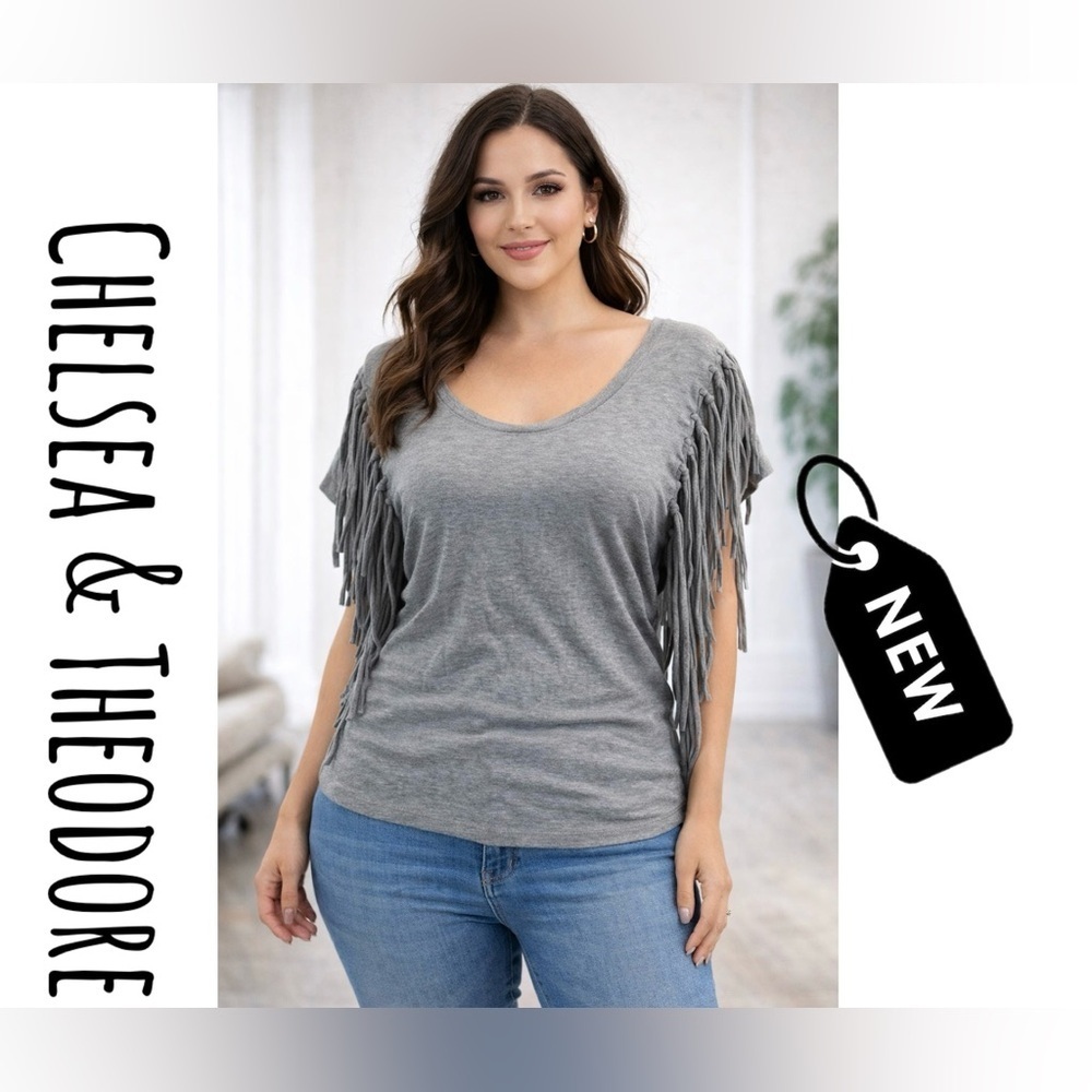 NWT Chelsea & Theodore fringed top